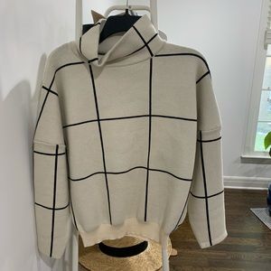 Grid Turtleneck Sweater